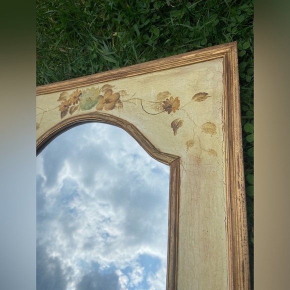 Hand Painted delicate flowers Vintage‎ Mirror gold and earthy tones cottagecore - Picture 5 of 14
